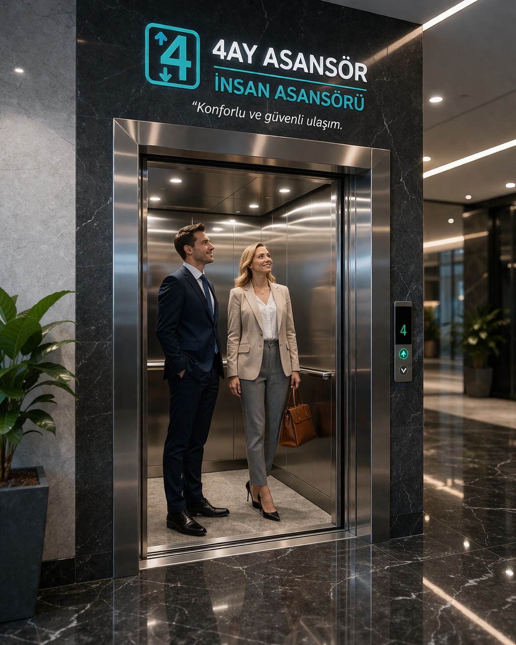 Modern luxury building passenger elevator entraÖnce