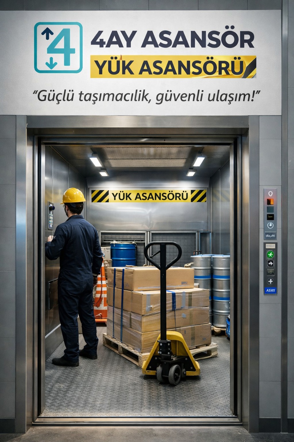 Heavy duty industrial freight elevator